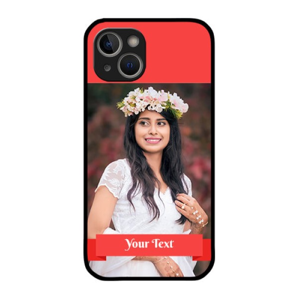 iPhone 14 Plus Custom Glass Phone Case - Simple Red Color Design iPhone 14 Plus Custom Glass Phone Case - Simple Red Color Design