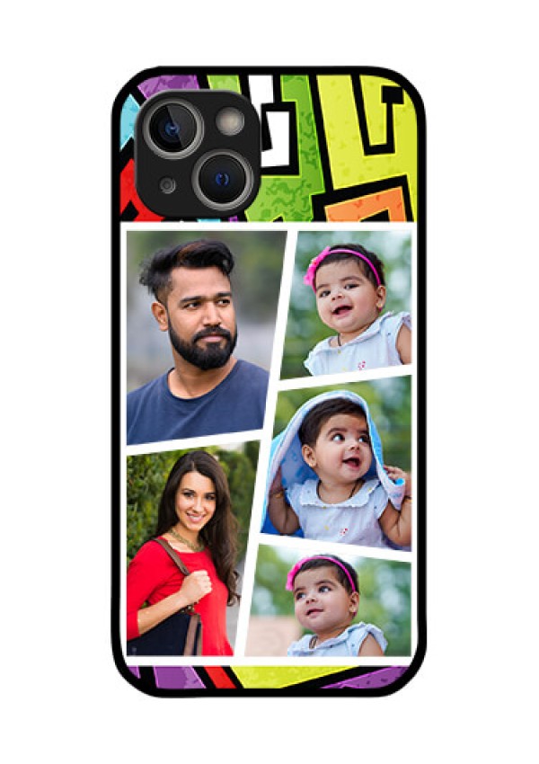 iPhone 14 Plus Custom Glass Phone Case - Graffiti pattern Design