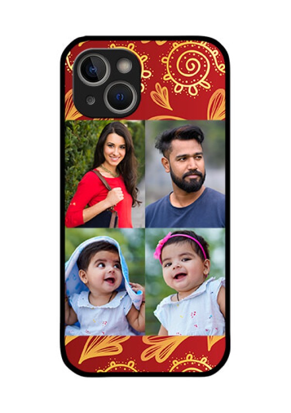 iPhone 14 Plus Photo Printing on Glass Case - 4 Image Traditional Design