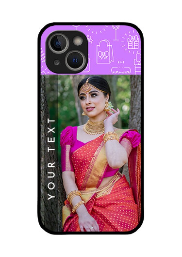 iPhone 14 Plus Custom Glass Mobile Case - Birthday Icons Design