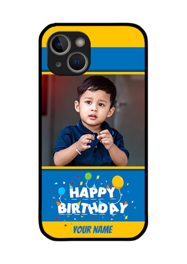 iPhone 14 Plus Custom Glass Mobile Case - Birthday Wishes Design