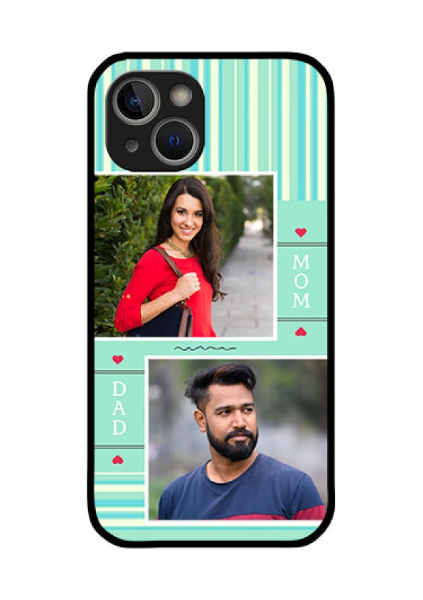 iPhone 14 Plus Custom Glass Phone Case - Mom & Dad Pic Design