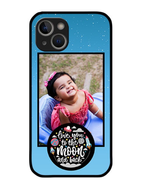 Custom iPhone 14 Plus Custom Glass Mobile Case - Wave Pattern Colorful Design