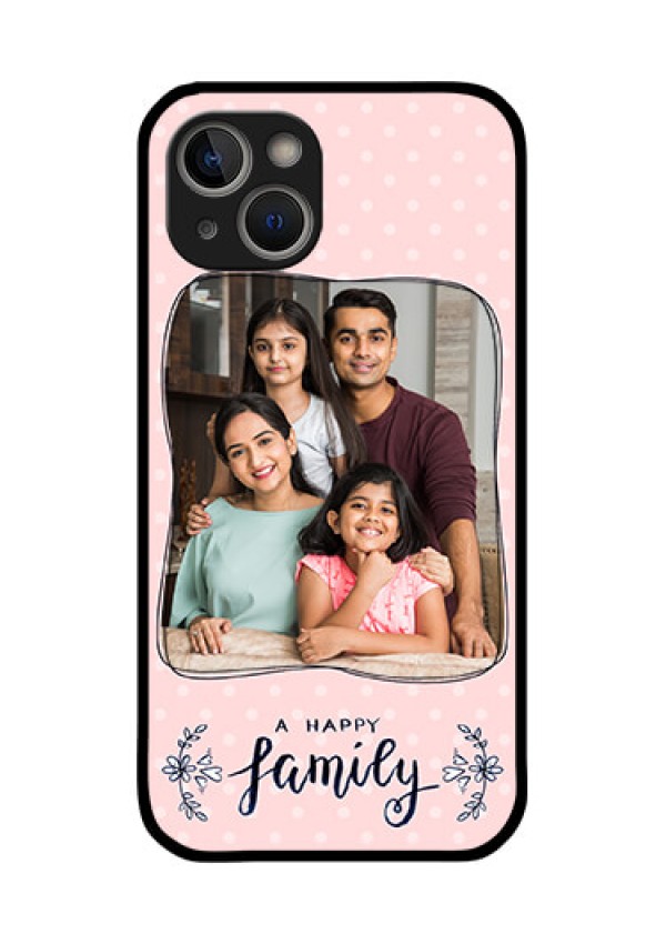 iPhone 14 Plus Custom Glass Phone Case - Family with Dots Design