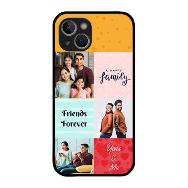 iPhone 14 Plus Personalized Glass Phone Case - Images with Quotes Design