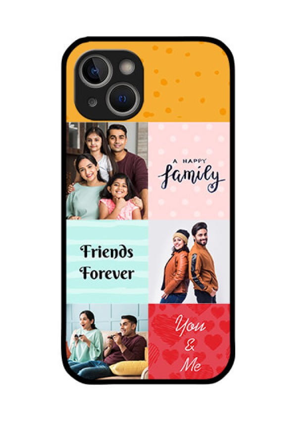 iPhone 14 Plus Personalized Glass Phone Case - Images with Quotes Design