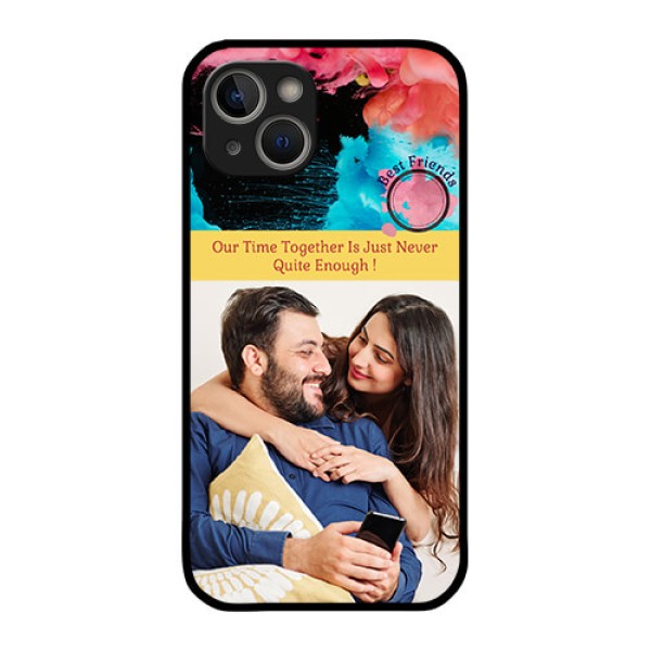 iPhone 14 Plus Custom Glass Mobile Case - Quote with Acrylic Painting Design