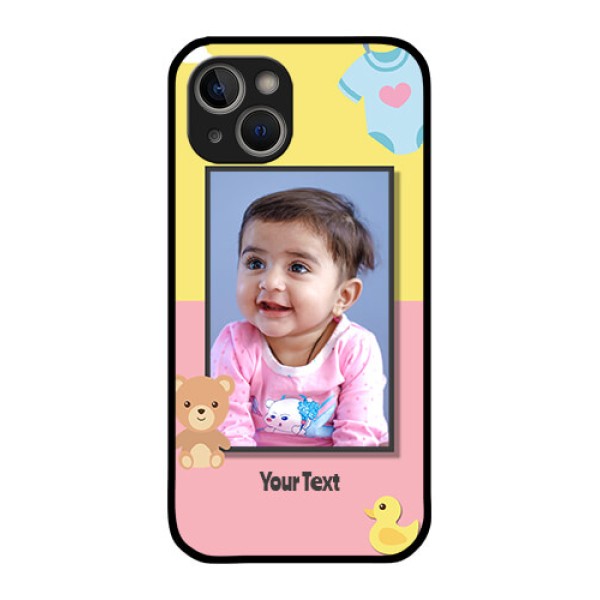 iPhone 14 Plus Photo Printing on Glass Case - Kids 2 Color Design