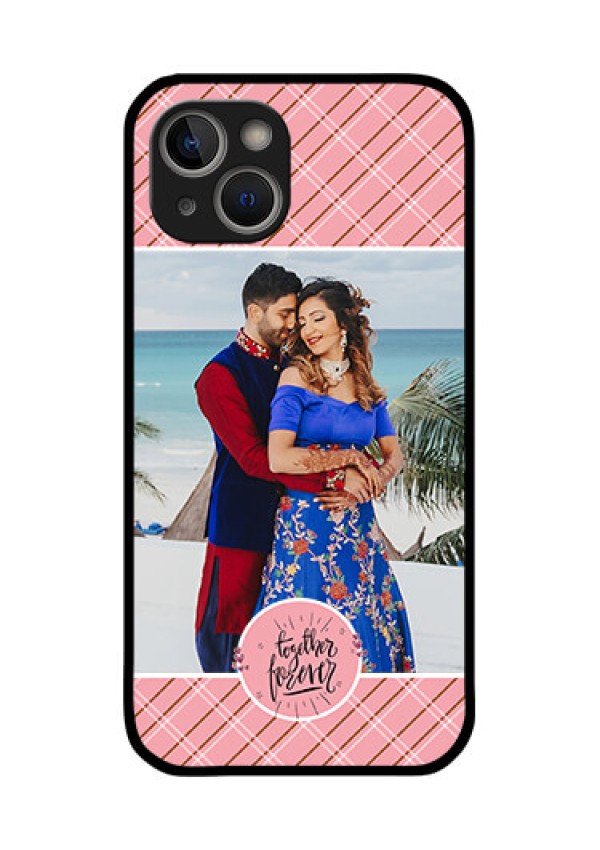 iPhone 14 Plus Personalized Glass Phone Case - Together Forever Design