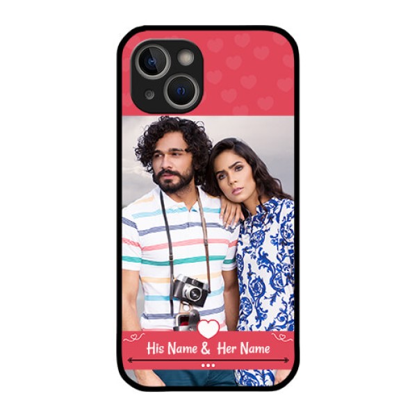 iPhone 14 Plus Photo Printing on Glass Case - Simple Love Design