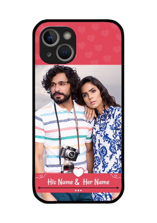 iPhone 14 Plus Photo Printing on Glass Case - Simple Love Design