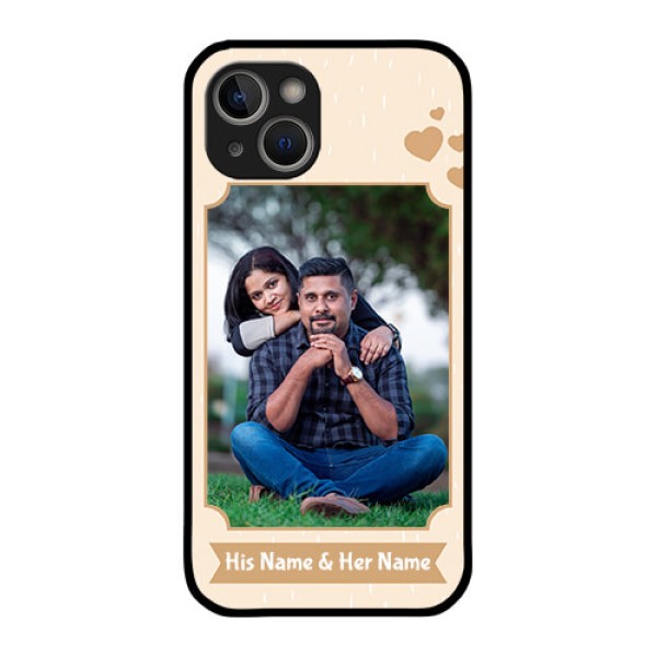 iPhone 14 Plus Custom Glass Phone Case - with confetti love design