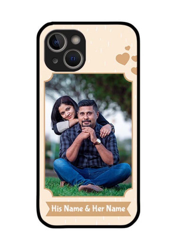 iPhone 14 Plus Custom Glass Phone Case - with confetti love design