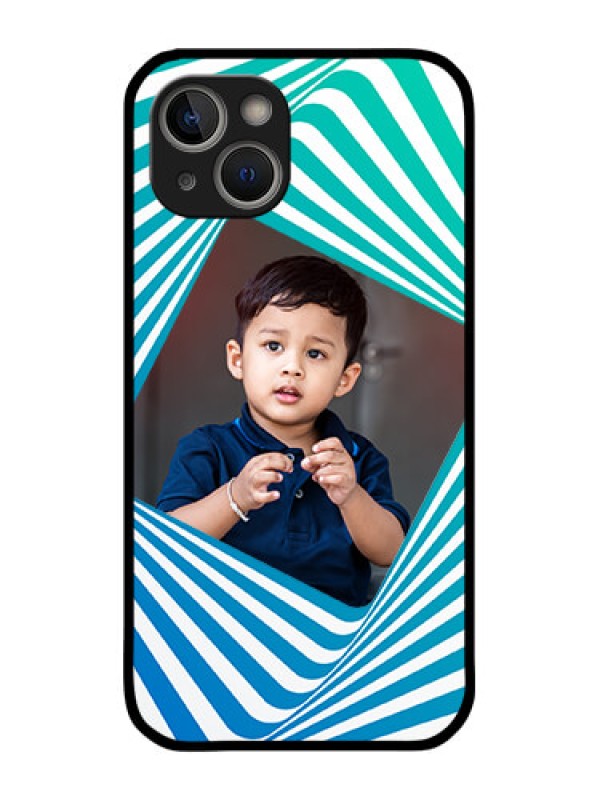 Custom iPhone 14 Plus Personalized Glass Phone Case - Abstract Spiral Design