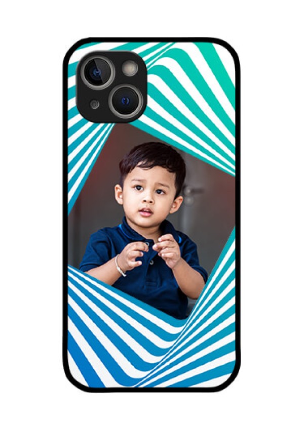 iPhone 14 Plus Personalized Glass Phone Case - Abstract Spiral Design