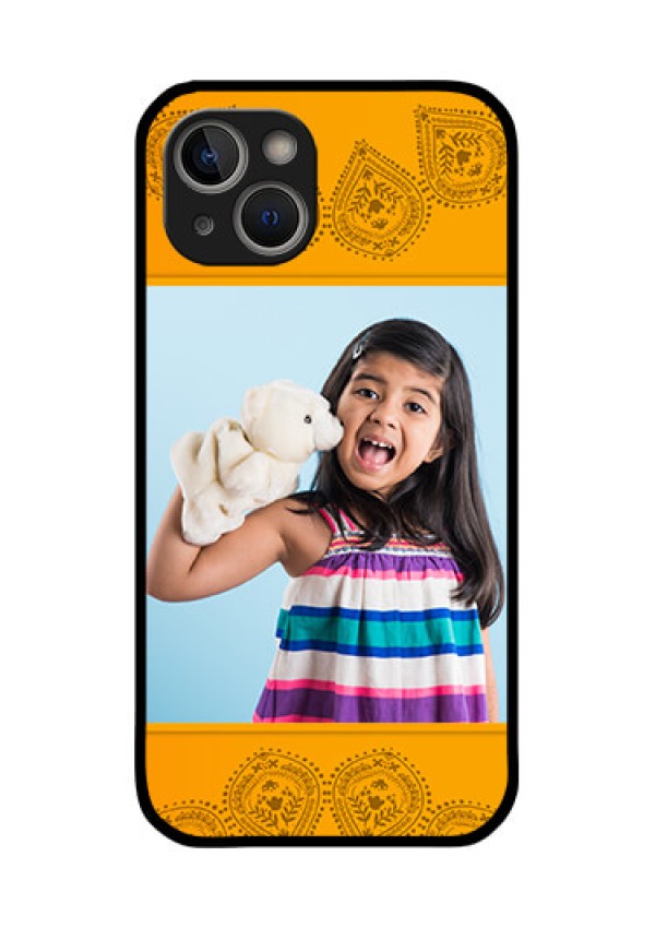 iPhone 14 Plus Personalized Glass Phone Case - Photo Wedding Design