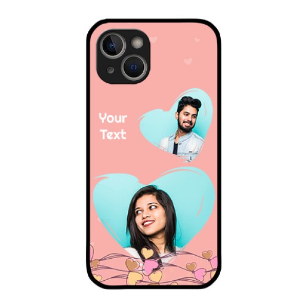 iPhone 14 Plus Custom Glass Mobile Case - Love Doodle Design