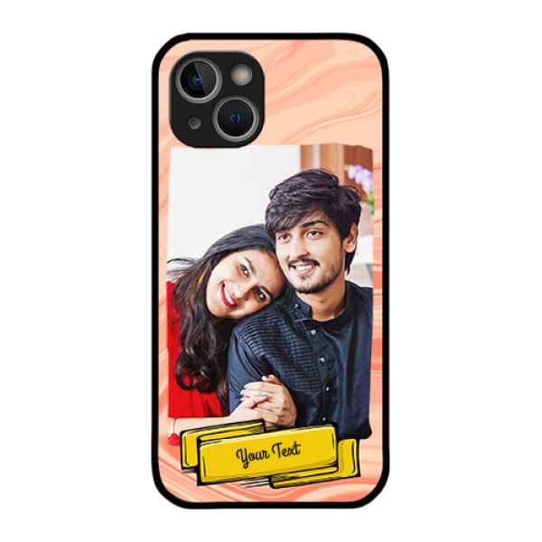 iPhone 14 Plus Personalized Glass Phone Case - Marble Texture Design