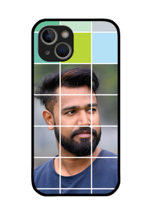 iPhone 14 Plus Photo Printing on Glass Case - with white box pattern