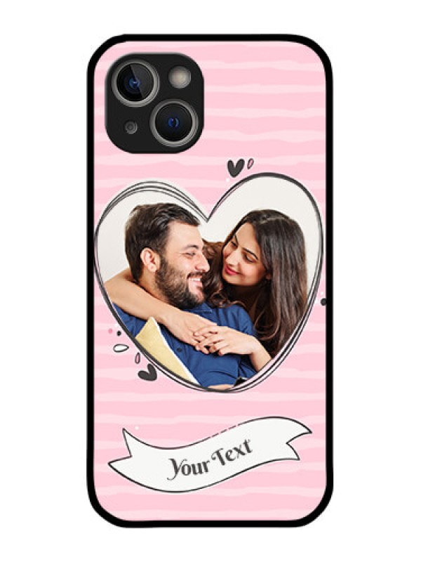 Custom iPhone 14 Plus Custom Glass Phone Case - Vintage Heart Design