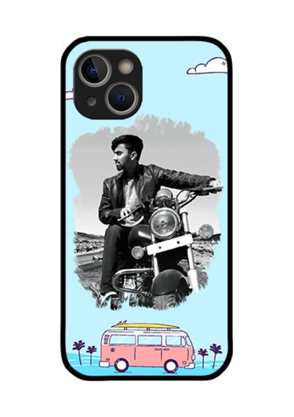 iPhone 14 Plus Photo Printing on Glass Case - Travel & Adventure Design