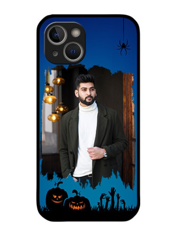 Custom iPhone 14 Plus Photo Printing on Glass Case - with pro Halloween design
