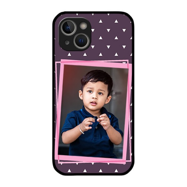 iPhone 14 Plus Custom Glass Mobile Case - Triangle Pattern Dotted Design iPhone 14 Plus Custom Glass Mobile Case - Triangle Pattern Dotted Design