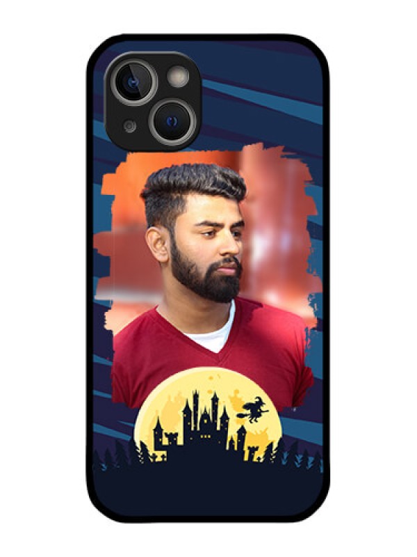 Custom iPhone 14 Plus Photo Printing on Glass Case - Halloween Witch Design