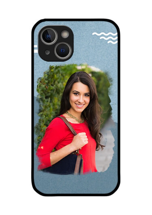 iPhone 14 Plus Custom Glass Mobile Case - Grunge Line Art Design