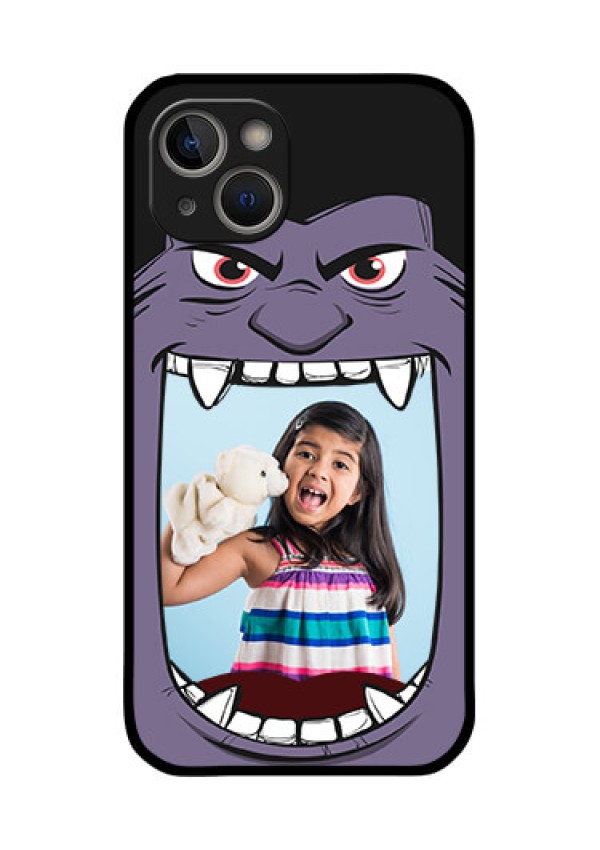 iPhone 14 Plus Custom Glass Phone Case - Angry Monster Design