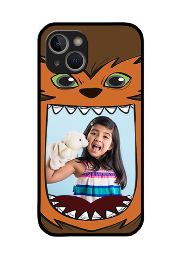 iPhone 14 Plus Photo Printing on Glass Case - Owl Monster Back Case Design