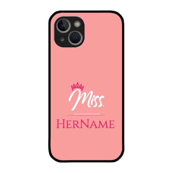 iPhone 14 Plus Custom Glass Phone Case Mrs with Name