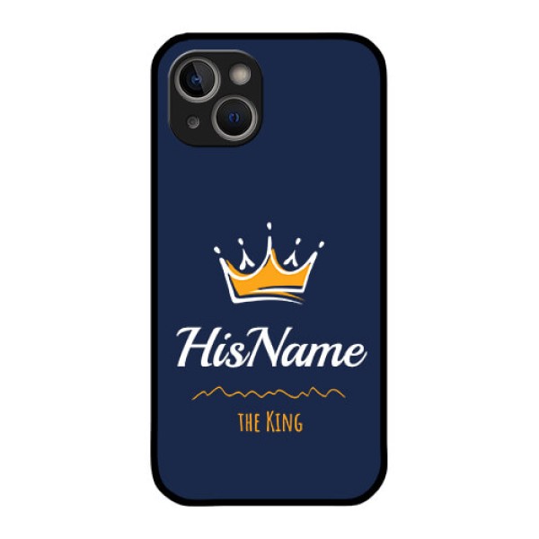 iPhone 14 Plus Glass Phone Case King with Name