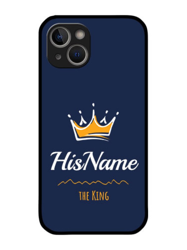 Custom iPhone 14 Plus Glass Phone Case King with Name