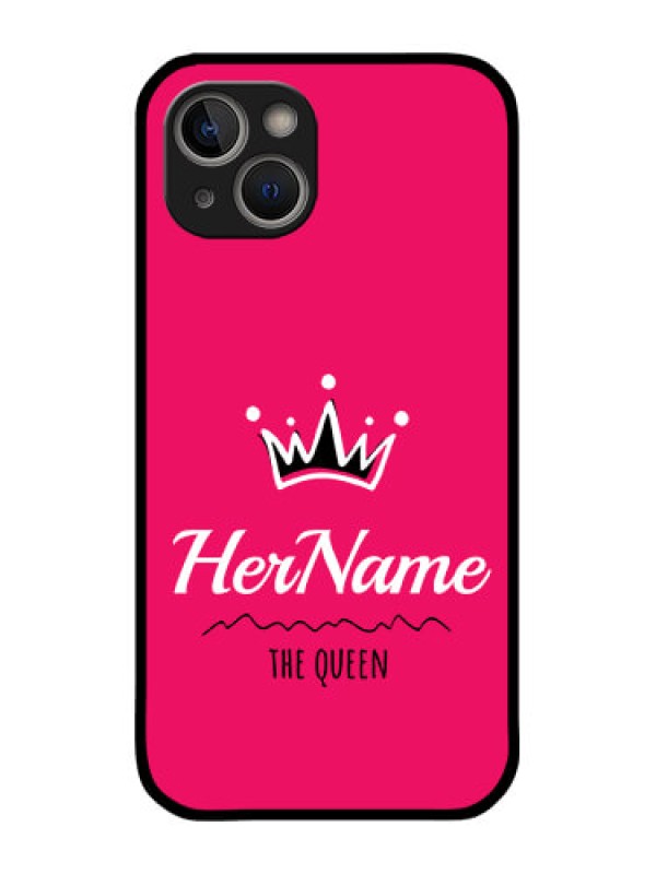 Custom iPhone 14 Plus Glass Phone Case Queen with Name