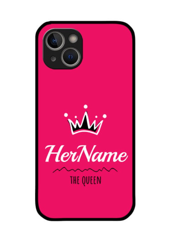 iPhone 14 Plus Glass Phone Case Queen with Name