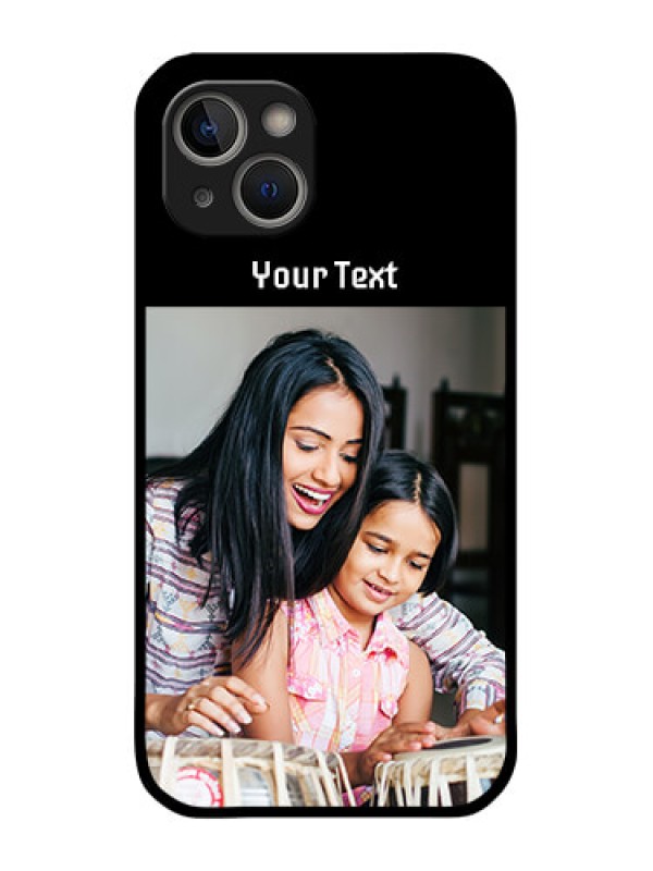 Custom iPhone 14 Plus Photo with Name on Glass Phone Case