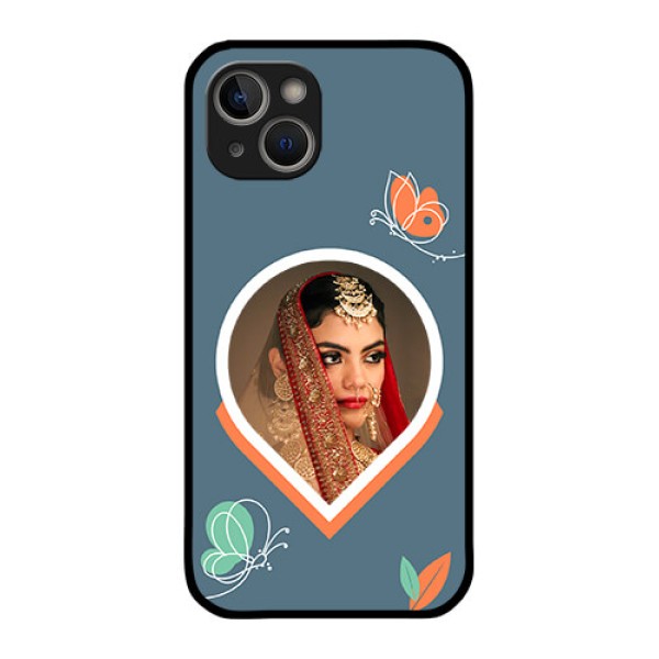 iPhone 14 Plus Custom Glass Mobile Case - Droplet Butterflies Design
