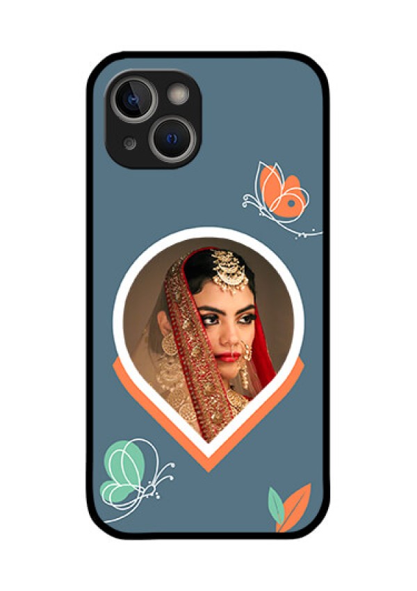 iPhone 14 Plus Custom Glass Mobile Case - Droplet Butterflies Design