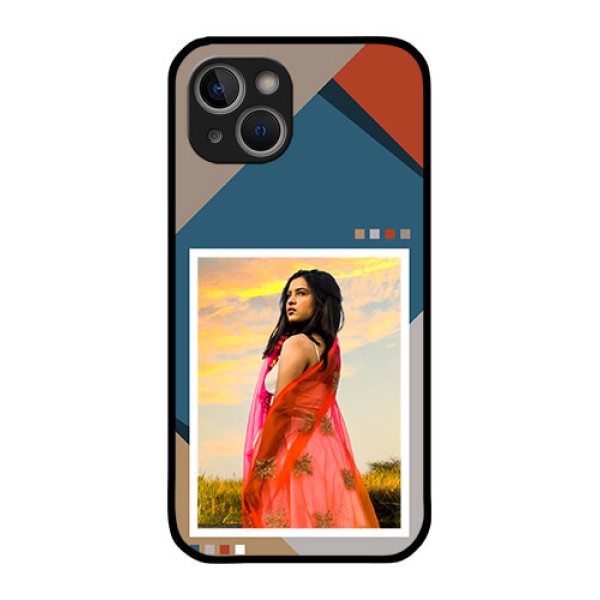 iPhone 14 Plus Personalized Glass Phone Case - Retro color pallet Design iPhone 14 Plus Personalized Glass Phone Case - Retro color pallet Design