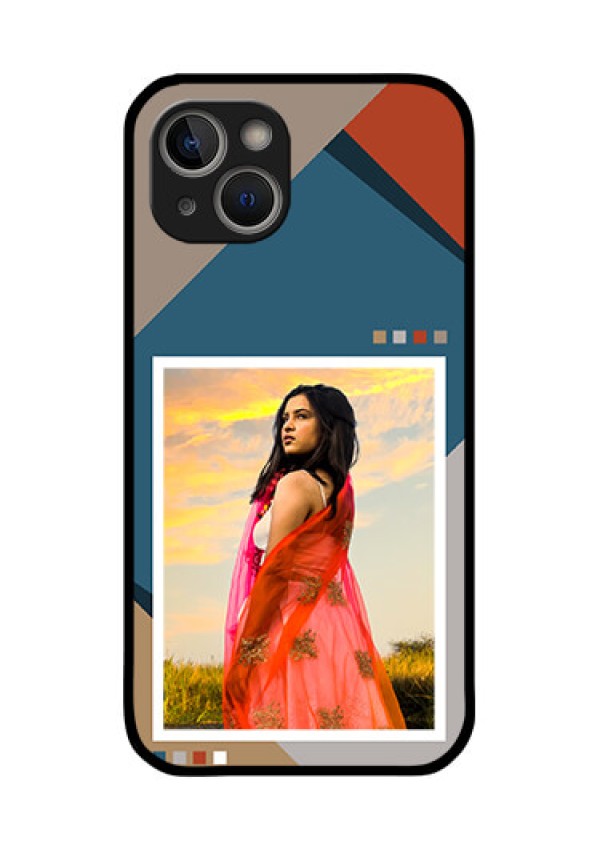 iPhone 14 Plus Personalized Glass Phone Case - Retro color pallet Design