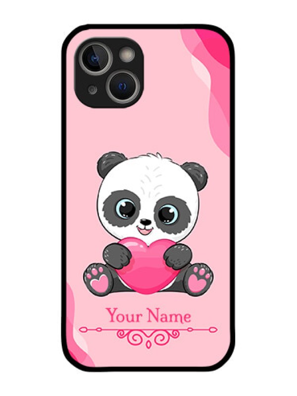 Custom iPhone 14 Plus Custom Glass Mobile Case - Cute Panda Design