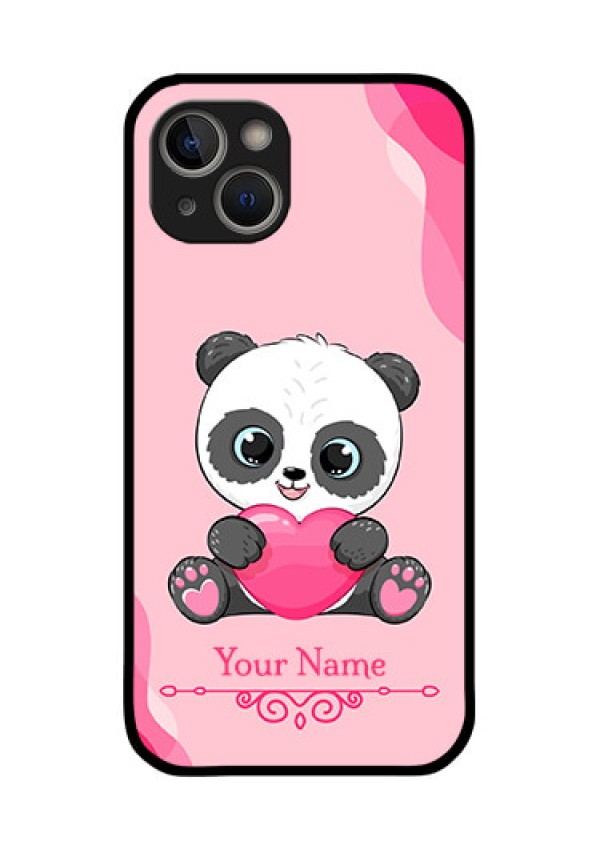 iPhone 14 Plus Custom Glass Mobile Case - Cute Panda Design
