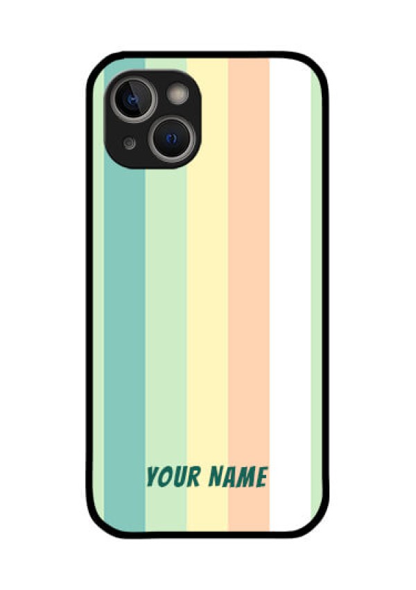 iPhone 14 Plus Photo Printing on Glass Case - Multi-colour Stripes Design