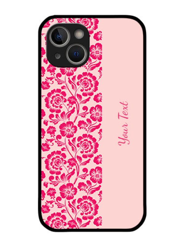 Custom iPhone 14 Plus Custom Glass Phone Case - Attractive Floral Pattern Design