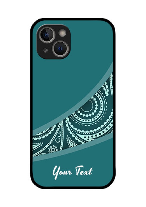 iPhone 14 Plus Photo Printing on Glass Case - semi visible floral Design