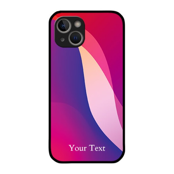 iPhone 14 Plus Personalized Glass Phone Case - Digital abstract Overlap Design