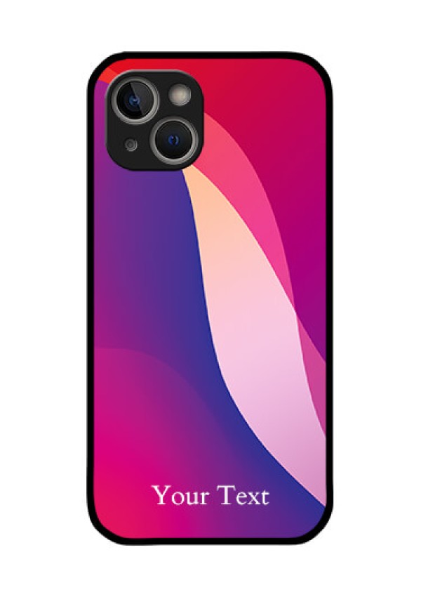 iPhone 14 Plus Personalized Glass Phone Case - Digital abstract Overlap Design