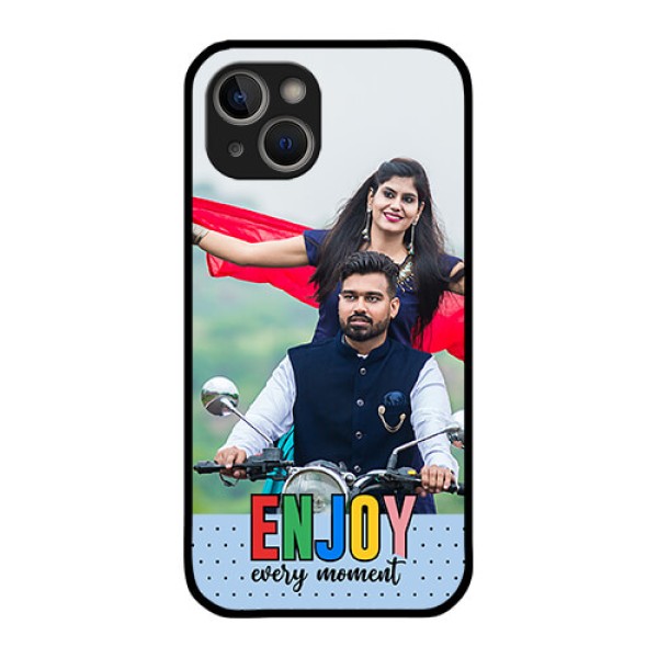 iPhone 14 Plus Photo Printing on Glass Case - Enjoy Every Moment Design iPhone 14 Plus Photo Printing on Glass Case - Enjoy Every Moment Design