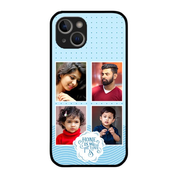 iPhone 14 Plus Custom Glass Phone Case - Cute love quote with 4 pic upload Design iPhone 14 Plus Custom Glass Phone Case - Cute love quote with 4 pic upload Design